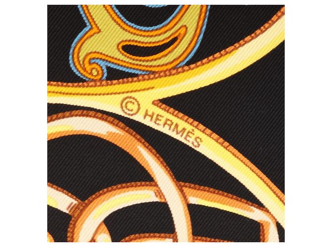 Foulard Carré 90 La Charmante aux Animaux Hermès Nero Multicolore - vista 2