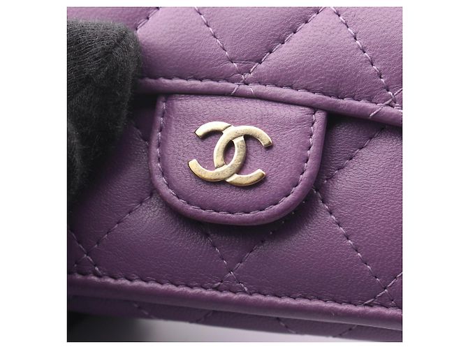 Cartera Plegable Chanel Classic Small Flap Púrpura - vista 12