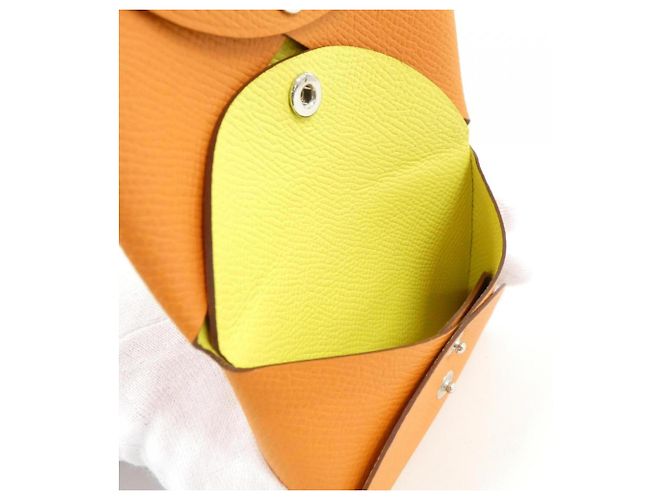 Hermès Monedero Hermes Calvi Duo Verso Dorado Naranja - vista 4