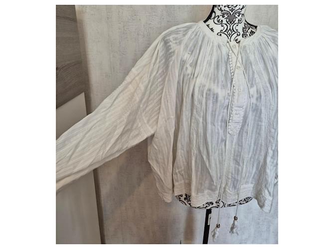 Autre Marque Blusa JS Millenium Algodón Blanco Bohemio - vista 3