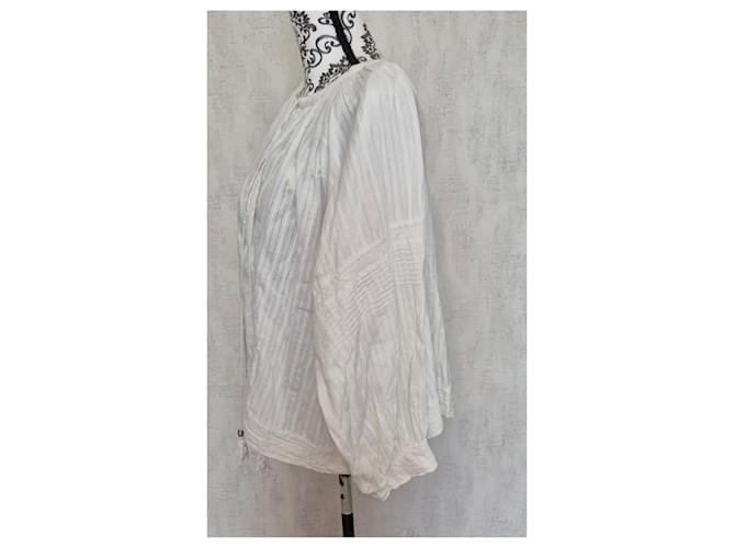 Autre Marque Blusa JS Millenium Algodón Blanco Bohemio - vista 4