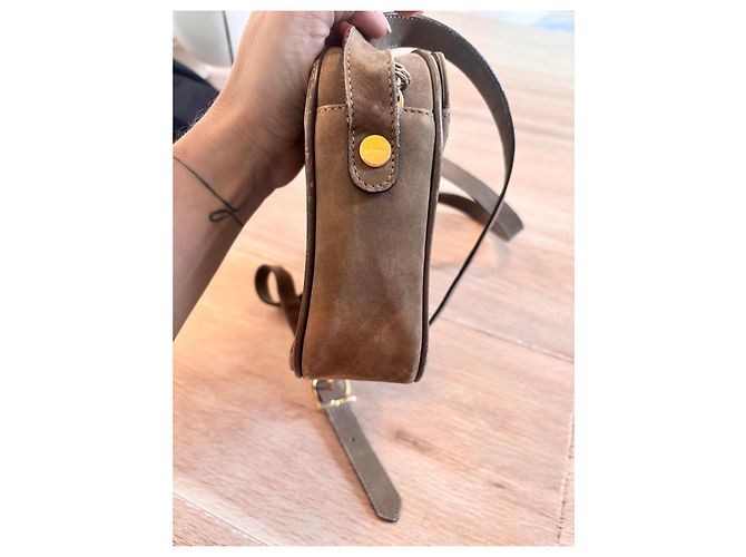 Borsa a tracolla Salvatore Ferragamo Gancini in scamosciato marrone - vista 10