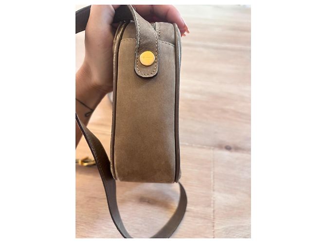 Borsa a tracolla Salvatore Ferragamo Gancini in scamosciato marrone - vista 11