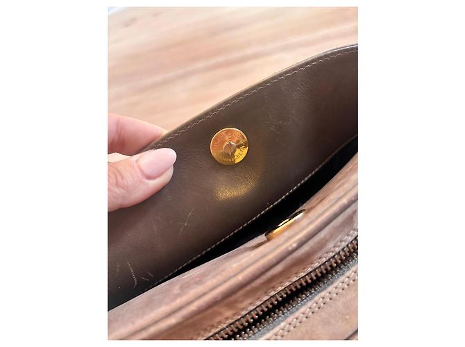 Borsa a tracolla Salvatore Ferragamo Gancini in scamosciato marrone - vista 6