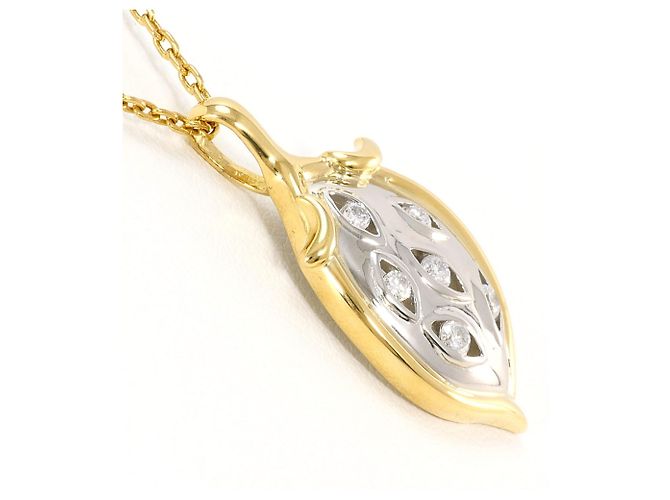 Autre Marque Collana in platino PT850 e oro giallo 18K con diamante D'oro - vista 2