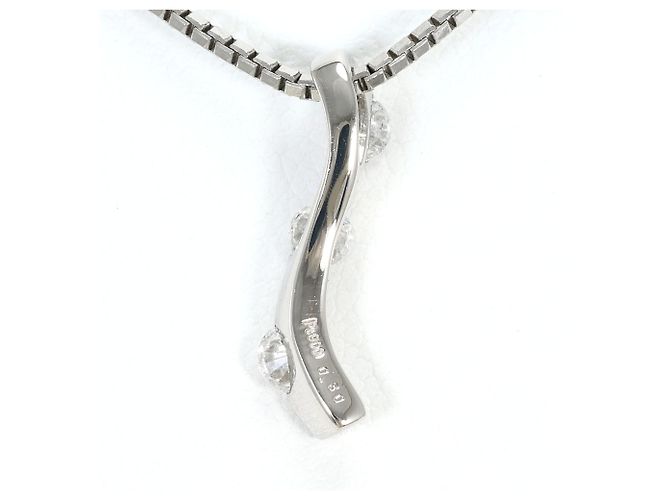 Autre Marque Platinhalskette mit Diamant - Ansicht 3