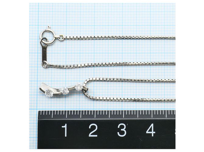 Autre Marque Platinhalskette mit Diamant - Ansicht 5