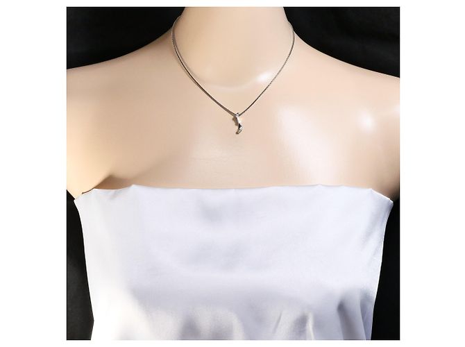 Autre Marque Platinhalskette mit Diamant - Ansicht 6