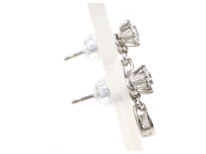 Autre Marque Orecchini a lobo in oro bianco 18K con diamanti rosa e bianchi D'oro - vista 2