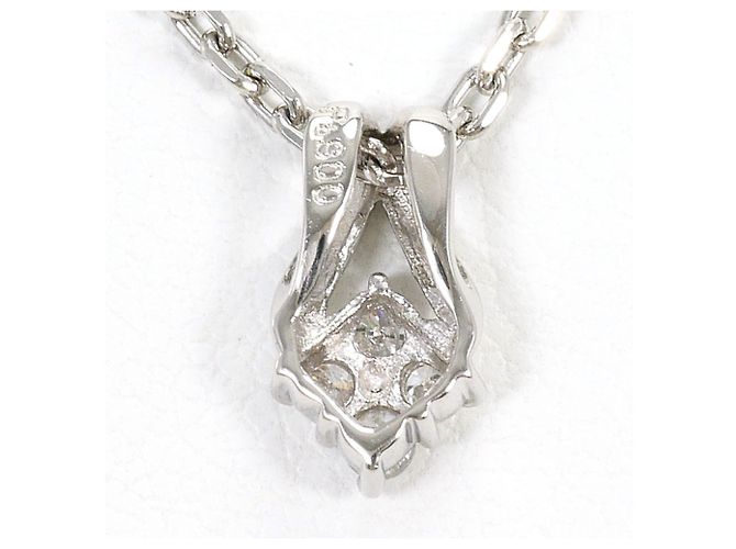 Autre Marque Platin-Halskette mit Diamant - Ansicht 3