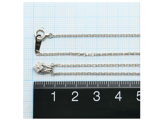 Autre Marque Platin-Halskette mit Diamant - Ansicht 5