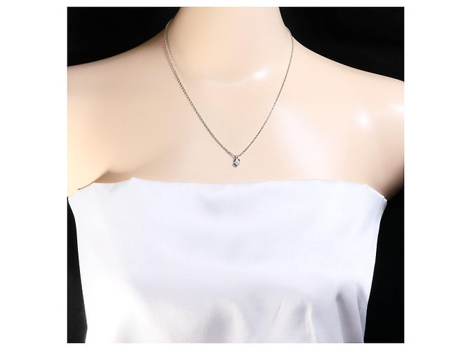 Autre Marque Platin-Halskette mit Diamant - Ansicht 6