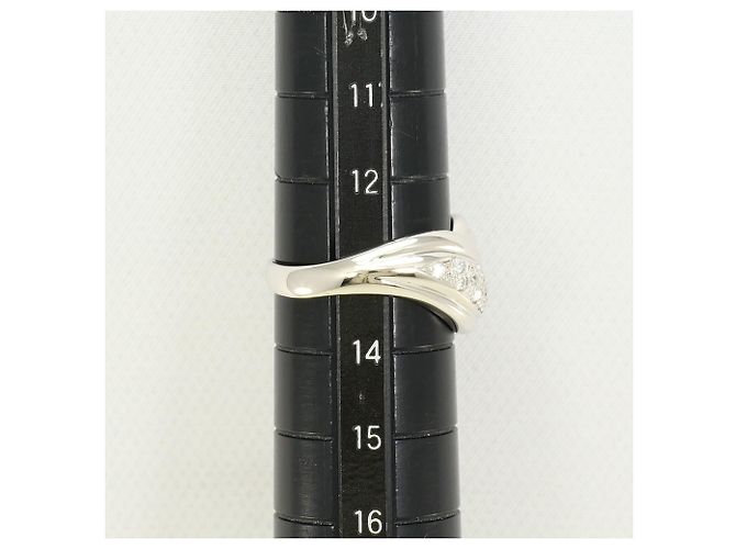 Autre Marque Anillo de banda de platino con diamante - vista 8