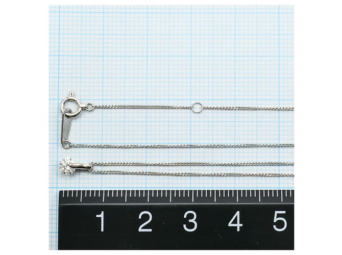 Autre Marque Platinhalskette mit Diamant - Ansicht 4