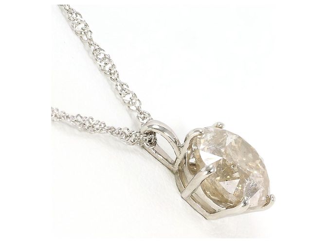 Autre Marque Collana in platino PT999 con diamante marrone - vista 2