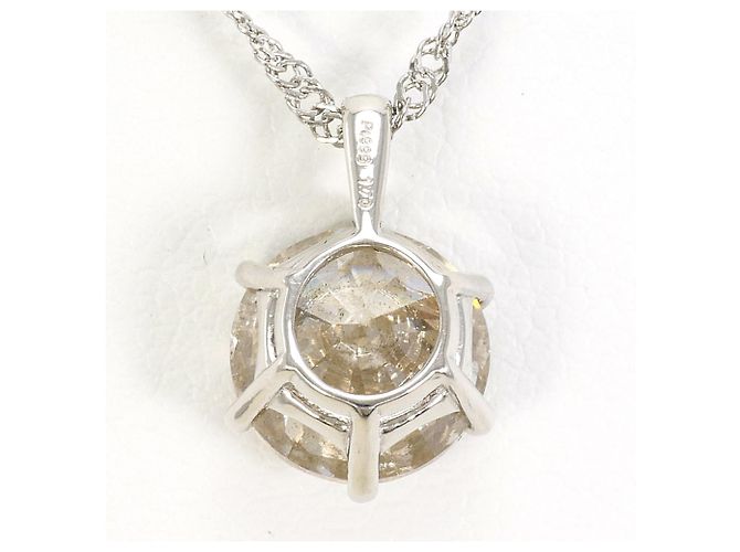 Autre Marque Collana in platino PT999 con diamante marrone - vista 3