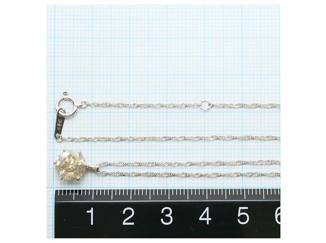Autre Marque Collana in platino PT999 con diamante marrone - vista 5