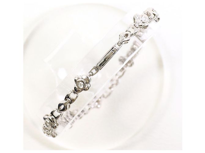 Autre Marque Bracciale con charm in oro bianco 14K con diamante D'oro - vista 3