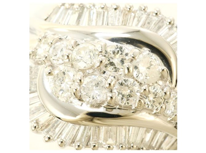 Autre Marque PT900 Platinring mit Diamant - Ansicht 2