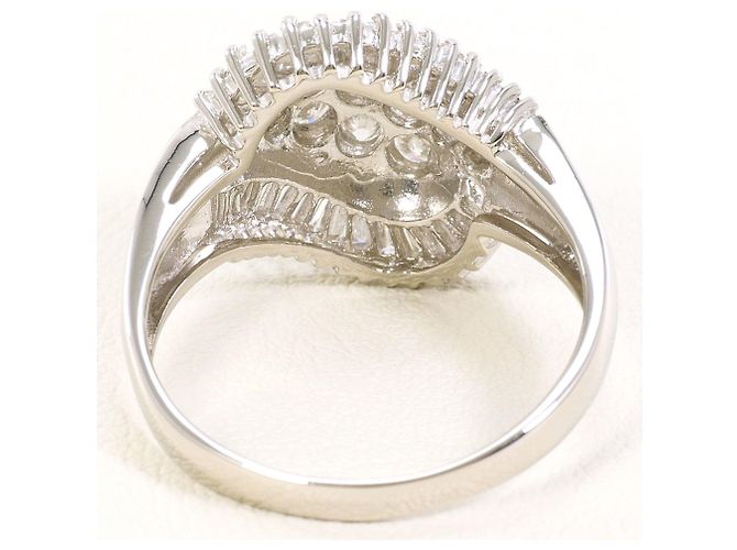 Autre Marque PT900 Platinring mit Diamant - Ansicht 4