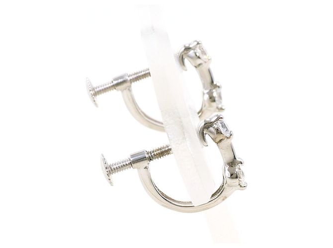 Autre Marque Orecchini a clip in oro bianco 14K con diamanti D'oro - vista 2