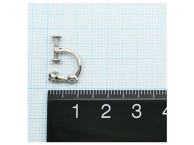 Autre Marque Orecchini a clip in oro bianco 14K con diamanti D'oro - vista 3