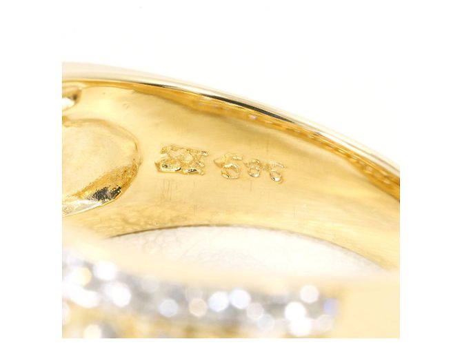 Autre Marque K14 14K Goldring mit Zirkonia Golden - Ansicht 4