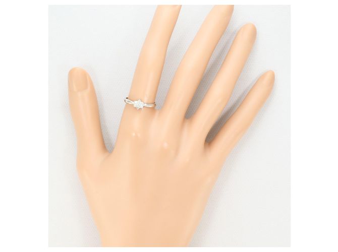 Autre Marque Anillo de banda de platino con diamante - vista 7