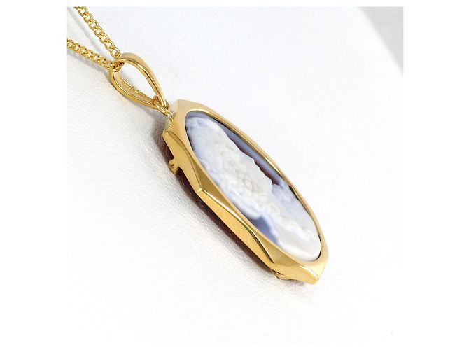 Autre Marque Collar de oro amarillo de 18K con camafeo de concha Dorado - vista 2