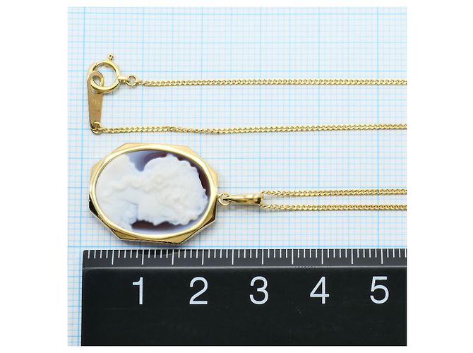 Autre Marque Collar de oro amarillo de 18K con camafeo de concha Dorado - vista 4
