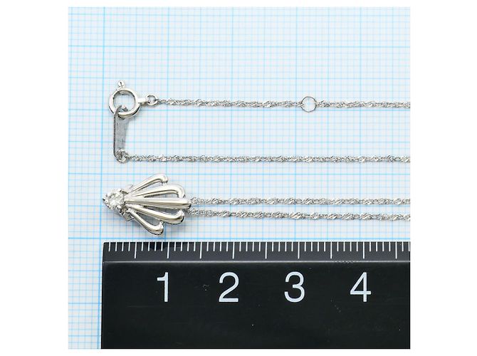 Autre Marque Platin-Halskette mit Diamant - Ansicht 4