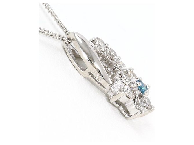 Autre Marque Collar de platino y diamante azul - vista 2