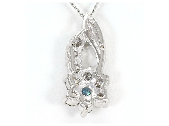 Autre Marque Collar de platino y diamante azul - vista 3