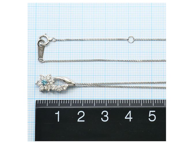 Autre Marque Collar de platino y diamante azul - vista 4
