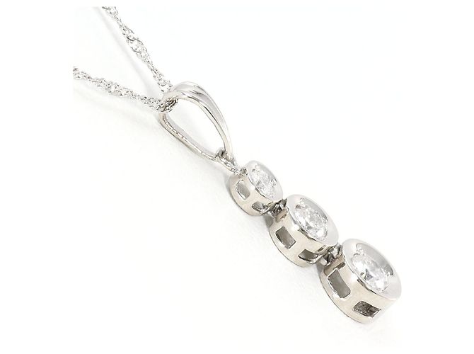Autre Marque Platinhalskette mit Diamant - Ansicht 2