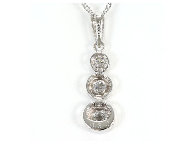 Autre Marque Platinhalskette mit Diamant - Ansicht 3