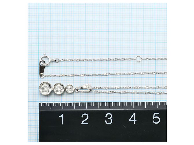 Autre Marque Platinhalskette mit Diamant - Ansicht 4