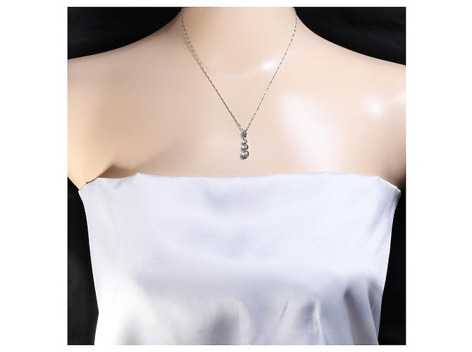 Autre Marque Platinhalskette mit Diamant - Ansicht 5