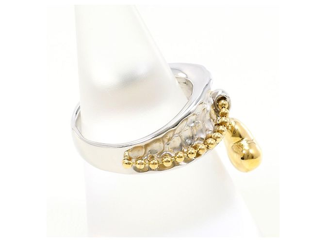 Autre Marque Anello a fascia in oro giallo 18K e platino D'oro - vista 2