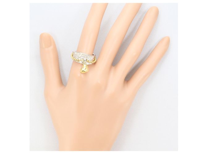 Autre Marque Anello a fascia in oro giallo 18K e platino D'oro - vista 5