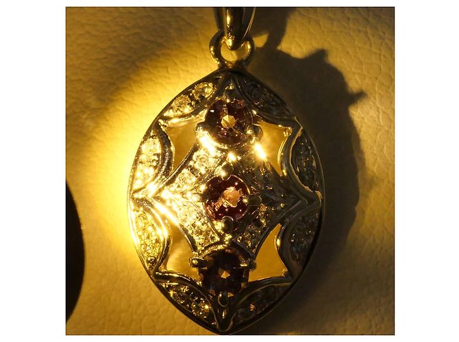 Autre Marque Collana in platino con alexandrite e diamante - vista 2