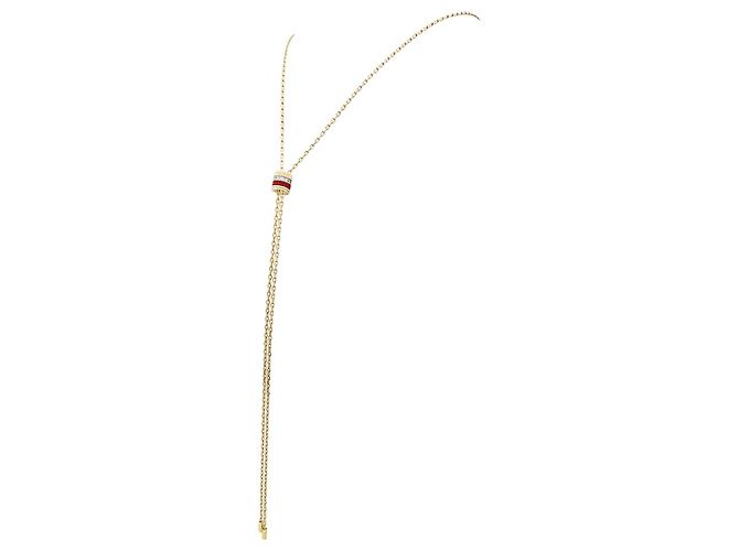 Collier Boucheron « Cravate Quatre Red Edition », 3 ors, céramique rouge, diamants. Petit modèle. - vue 2
