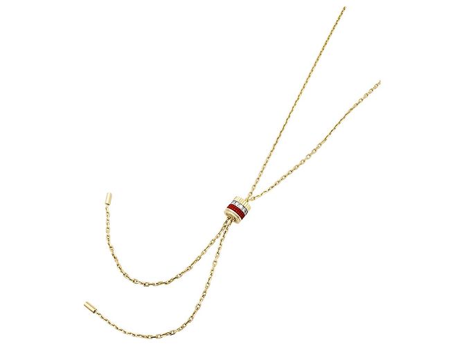 Collier Boucheron « Cravate Quatre Red Edition », 3 ors, céramique rouge, diamants. Petit modèle. - vue 4