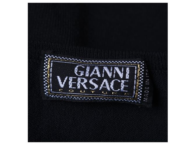Top de punto negro sin mangas con adornos Gianni Versace - vista 7