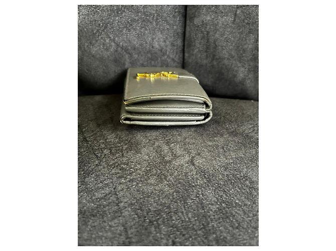 Saint Laurent Cassandra Trifold Geldbörse Grau - Ansicht 6