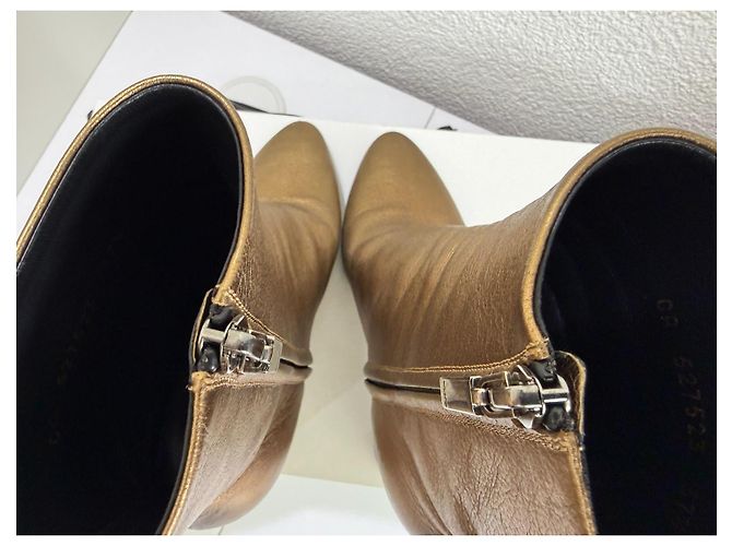 Saint Laurent Botines Lou Oro Bronce Metalizado 37.5 Dorado - vista 11