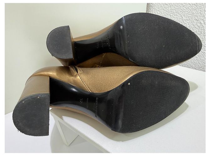 Saint Laurent Botines Lou Oro Bronce Metalizado 37.5 Dorado - vista 14