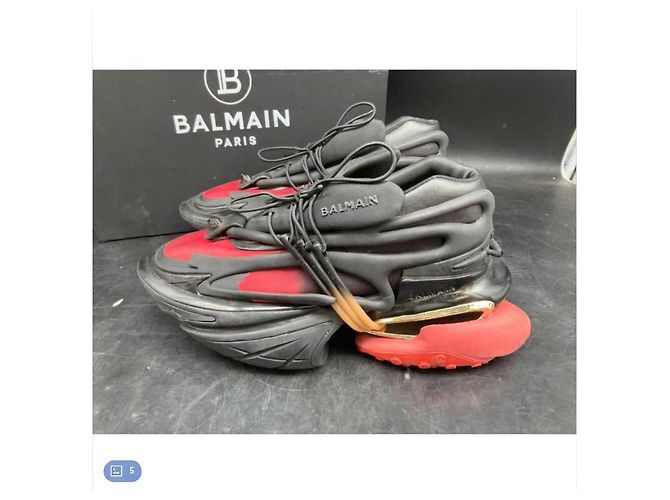 Balmain Sneakers Unicorn Nero Rosso - vista 3