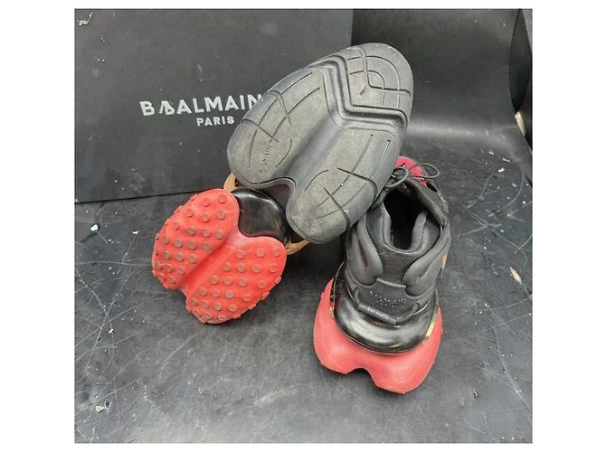 Balmain Sneakers Unicorn Nero Rosso - vista 5