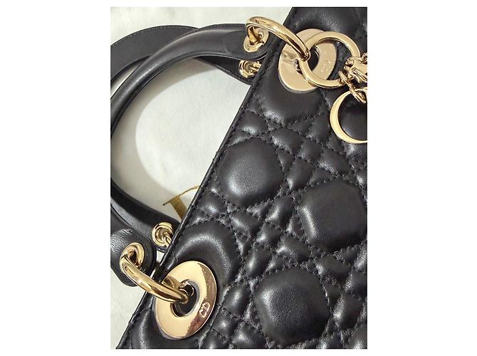 Dior Lady Dior My ABCDior Cannage Lederhandtasche Schwarz - Ansicht 10